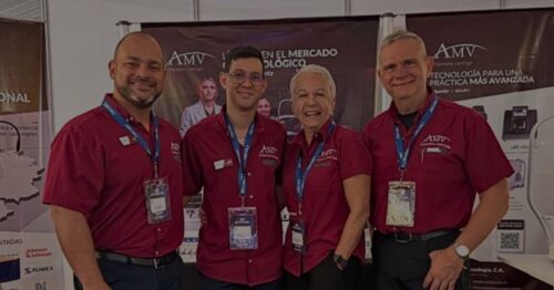 Stand de AMV Tecnología en el XXIV Congreso Venezolano de Optometría 2026, Hotel Tamanaco, Caracas