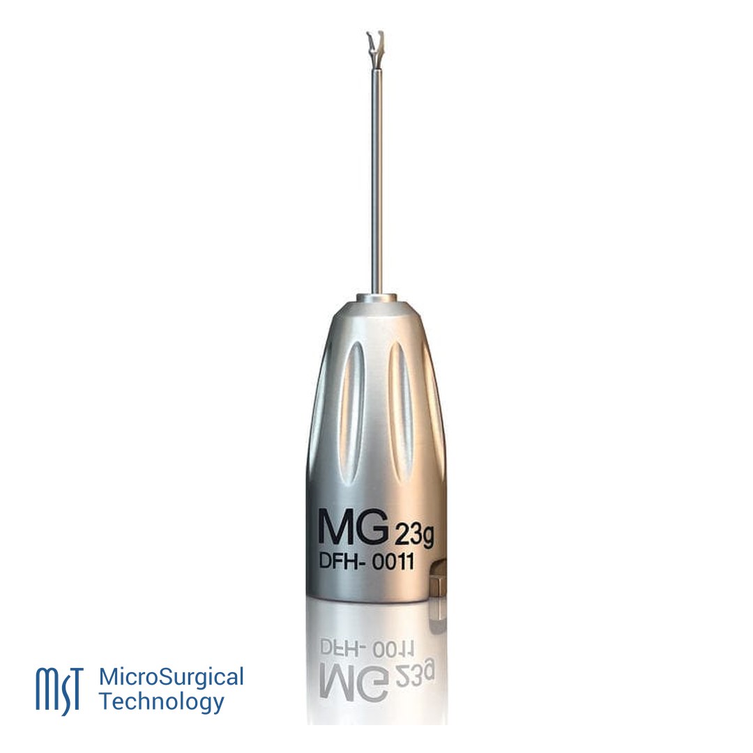 Micropinza de agarre Ahmed reutilizable de MST, 23g recta