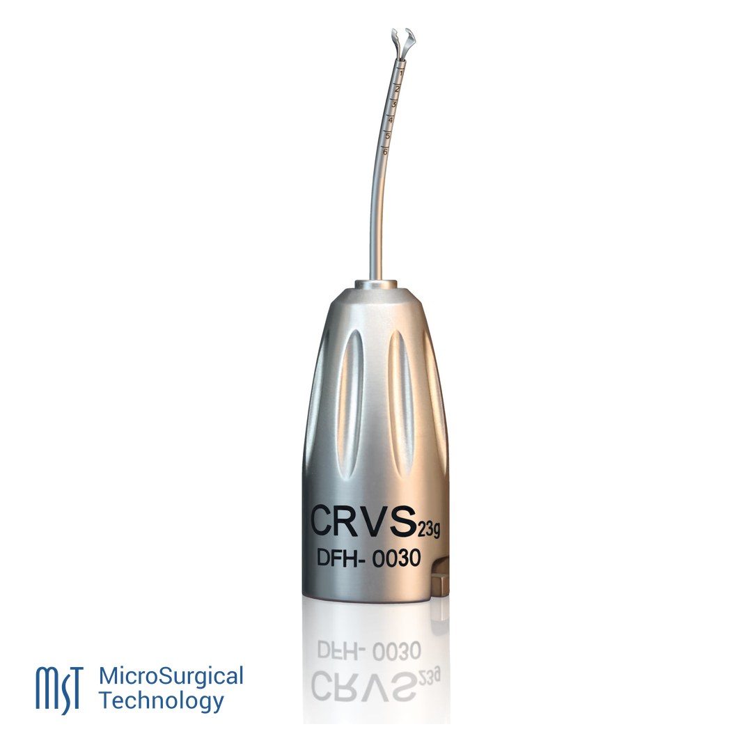 Pinza de capsulorrexis Seibel reutilizable de MST, 23g curva con punta afilada
