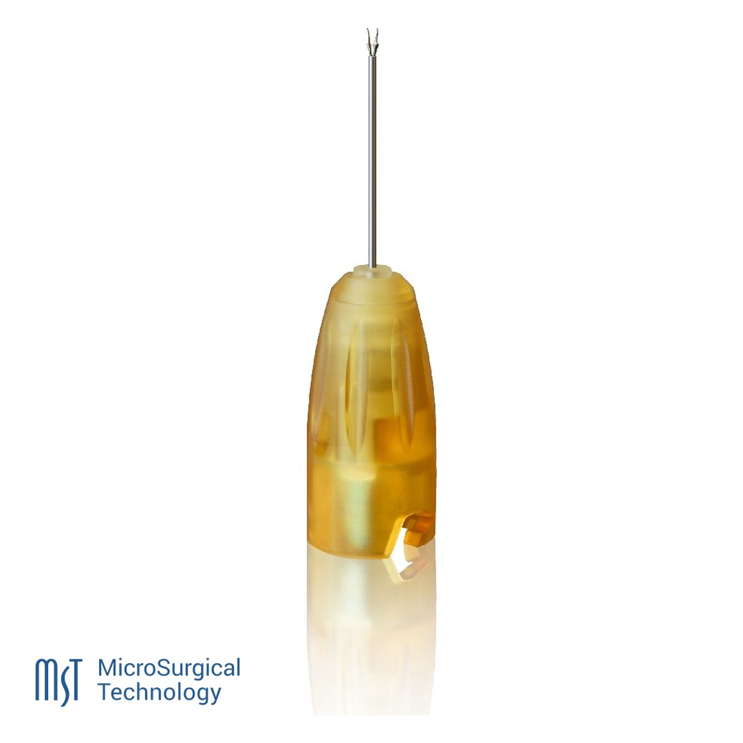 Micropinza de agarre Ahmed de puntas grandes de MST, 25g recta